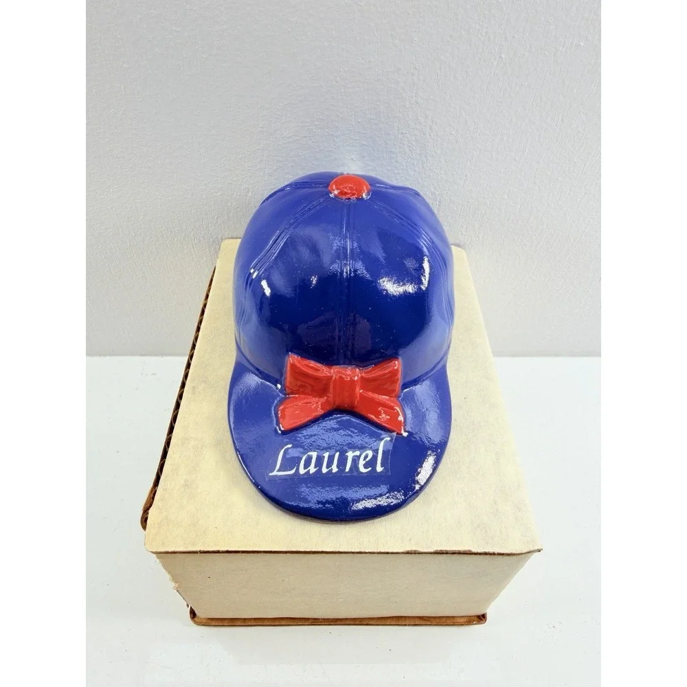 RARE Laurel MD Jockey Cap Bottle Opener Blue Red White‎ Horse Racing Metal Gift
